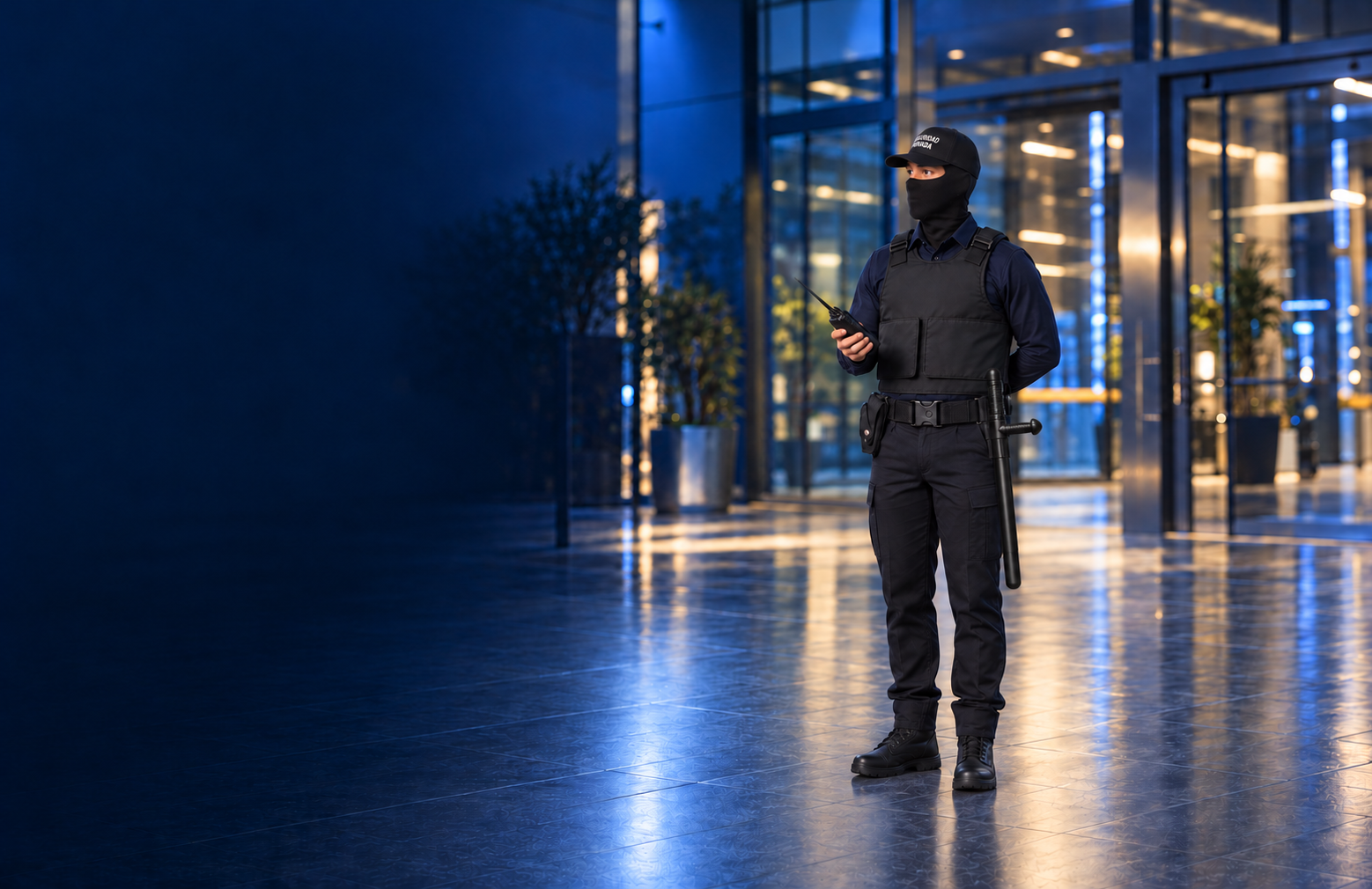 Imagen de portada del catálogo YODICOR: personal de vigilancia en un entorno corporativo